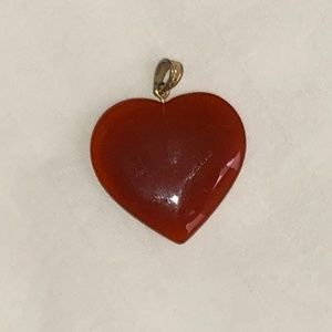 Heart Pendant/Charm Dark Carmel Gemstone